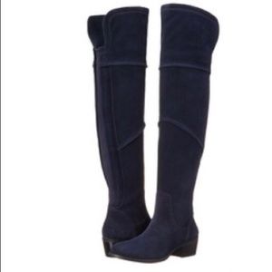 Vince Camuto Bernadine Navy Suede Over Knee Boots